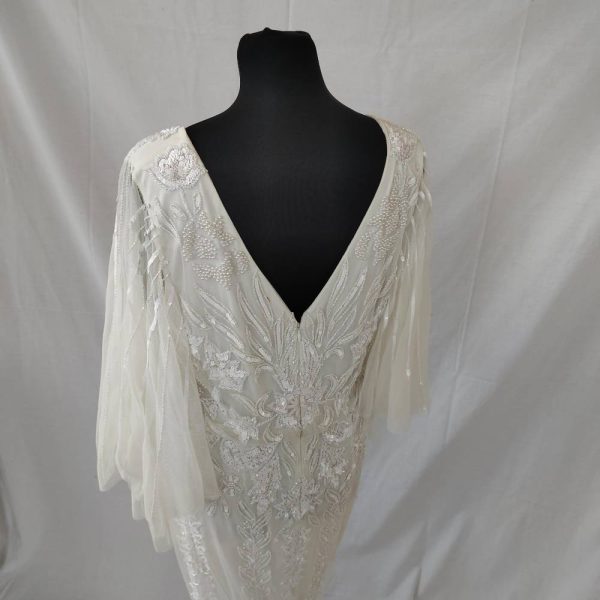 1920s V back wedding dress