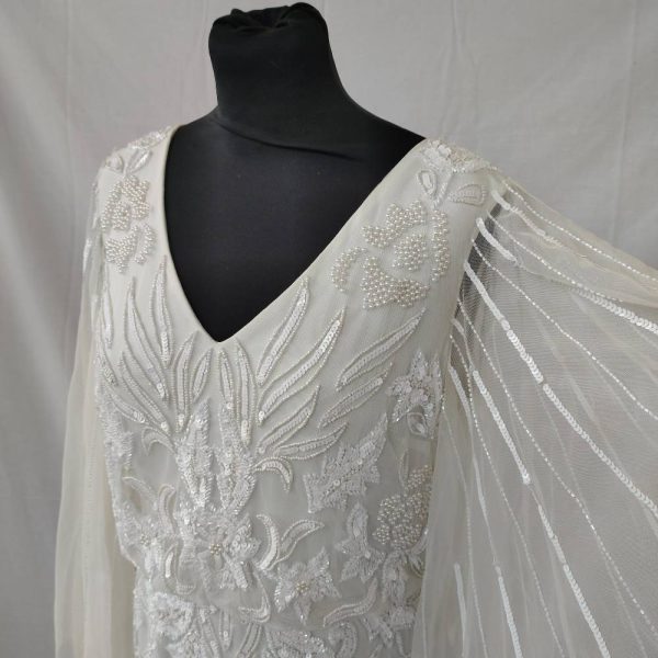 1920s wedding dress butterfly sleeves