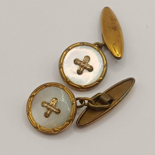 1940s mother of pearl cufflinks