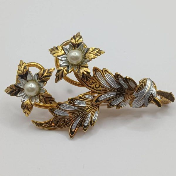 Damascene Toledo Flower Spray Brooch - Image 2