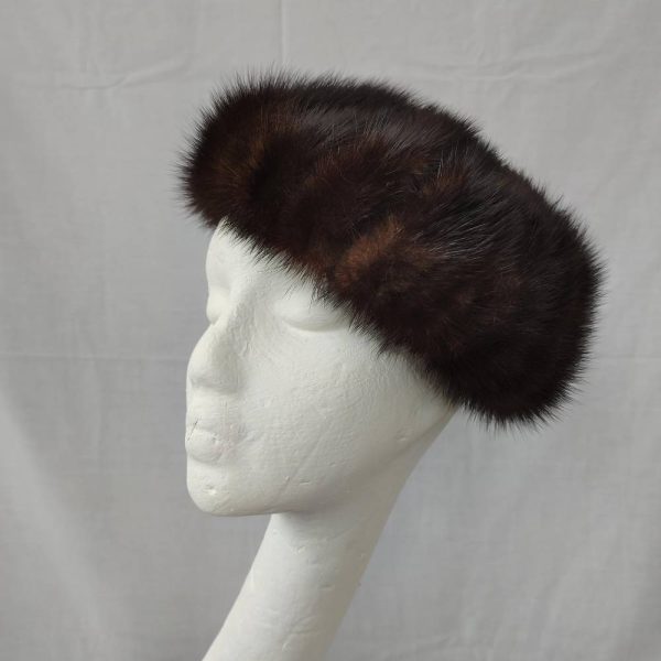 Vintage Real Fur Beret Style Hat - Image 2