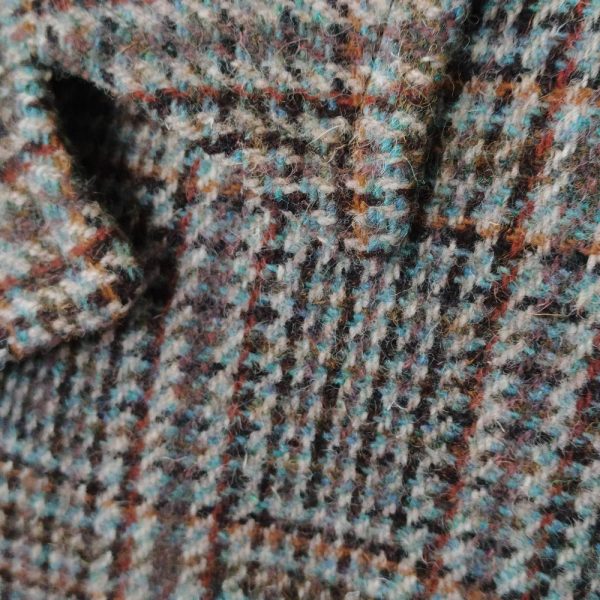 Harris Tweed overcoat orange, blue, blue